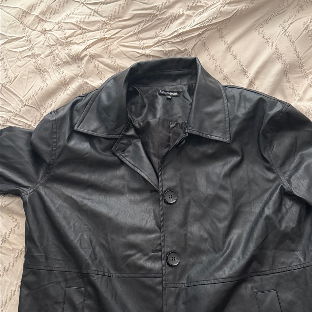 Fashion Nova Midnight Black Leather Jacket